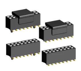 2.00mm PCB Socket Double Rows Dual Body Elevated Straight Dip Type.